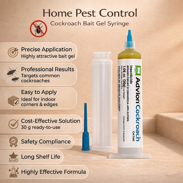 Powerful cockroach control gel for indoor pest elimination and home protection.