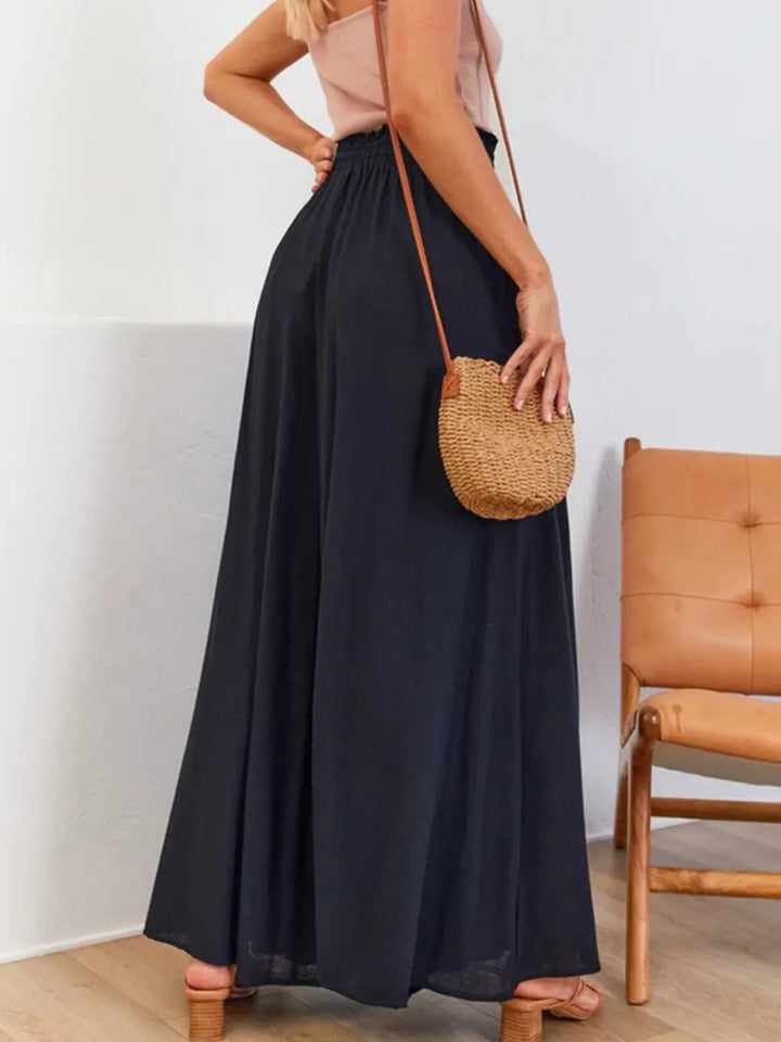 Trendy high waist wide leg pants for women, a contemporary piece for a stylish wardrobe.