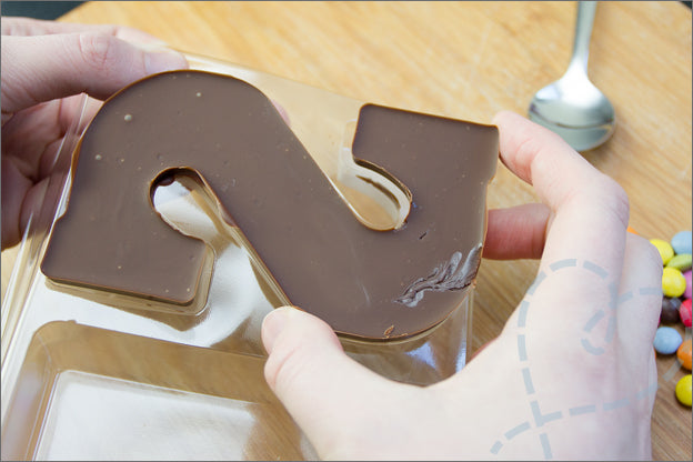 Food-grade silicone letter mold for baking delicious chocolate letters & treats.