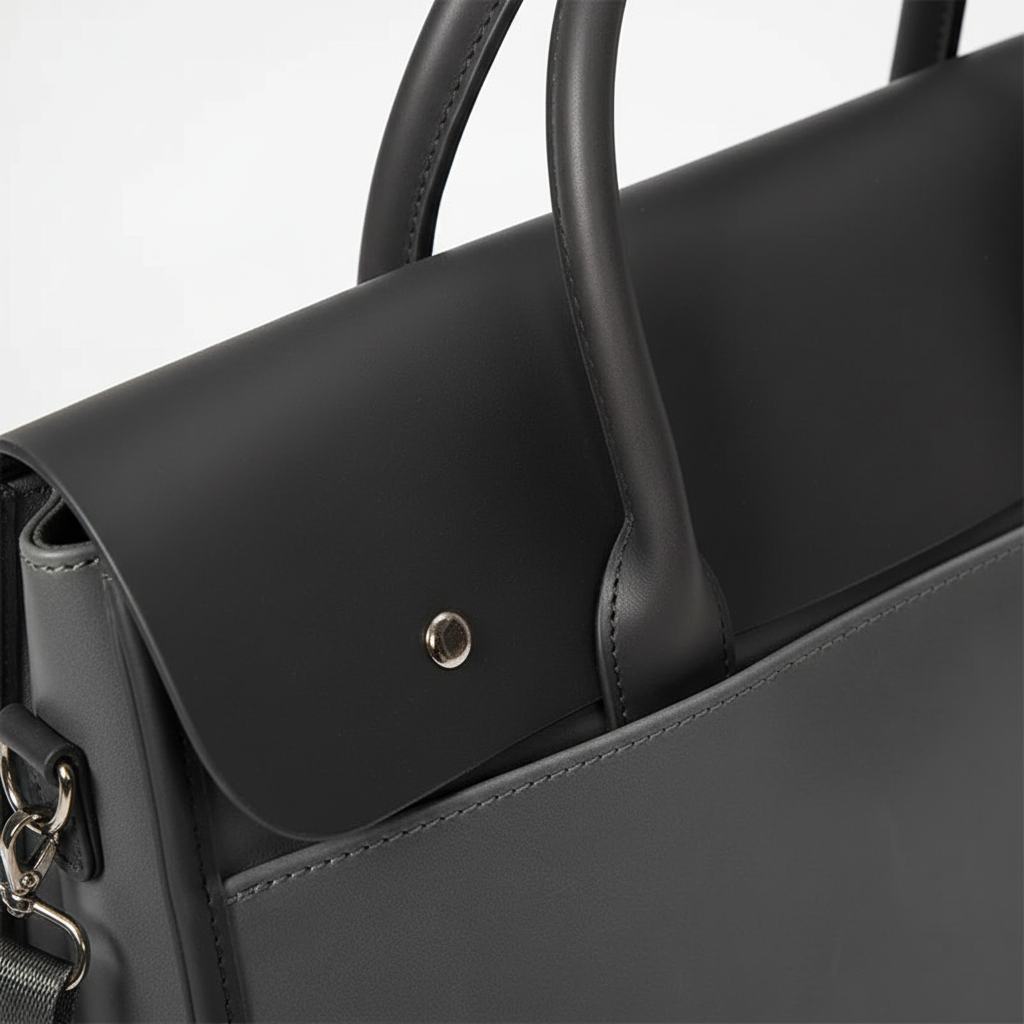 Classic men's retro briefcase. Vintage shoulder bag for business, laptop & professional document carry.