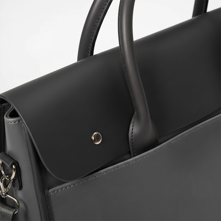 Classic men's retro briefcase. Vintage shoulder bag for business, laptop & professional document carry.