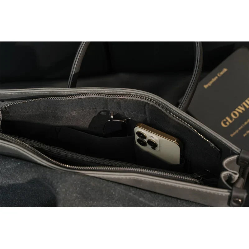 Elegant men's retro business briefcase. Classic professional work bag & laptop tote with vintage style.