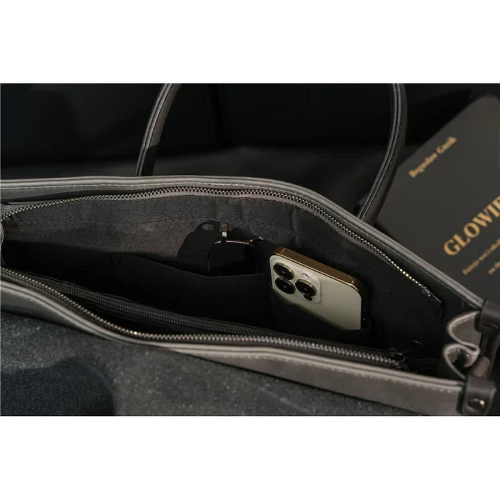 Elegant men's retro business briefcase. Classic professional work bag & laptop tote with vintage style.