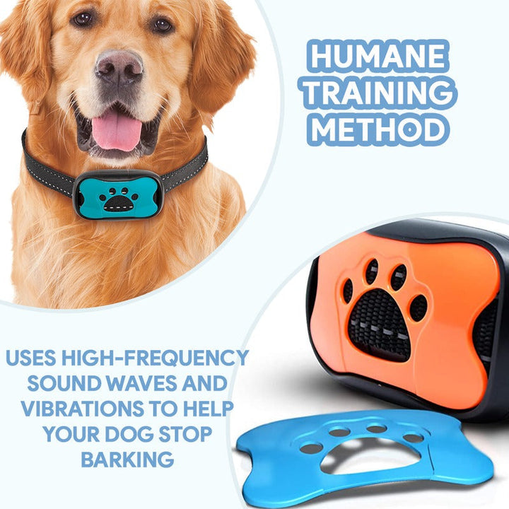 Humane anti-bark collar for dogs, effective in pet training, ensuring a quiet & stress-free home.