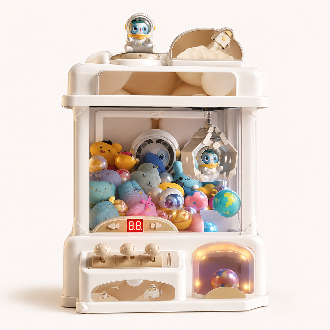 Interactive kids' claw machine toy with small plush prizes, an exciting skill game & unique gift for children.