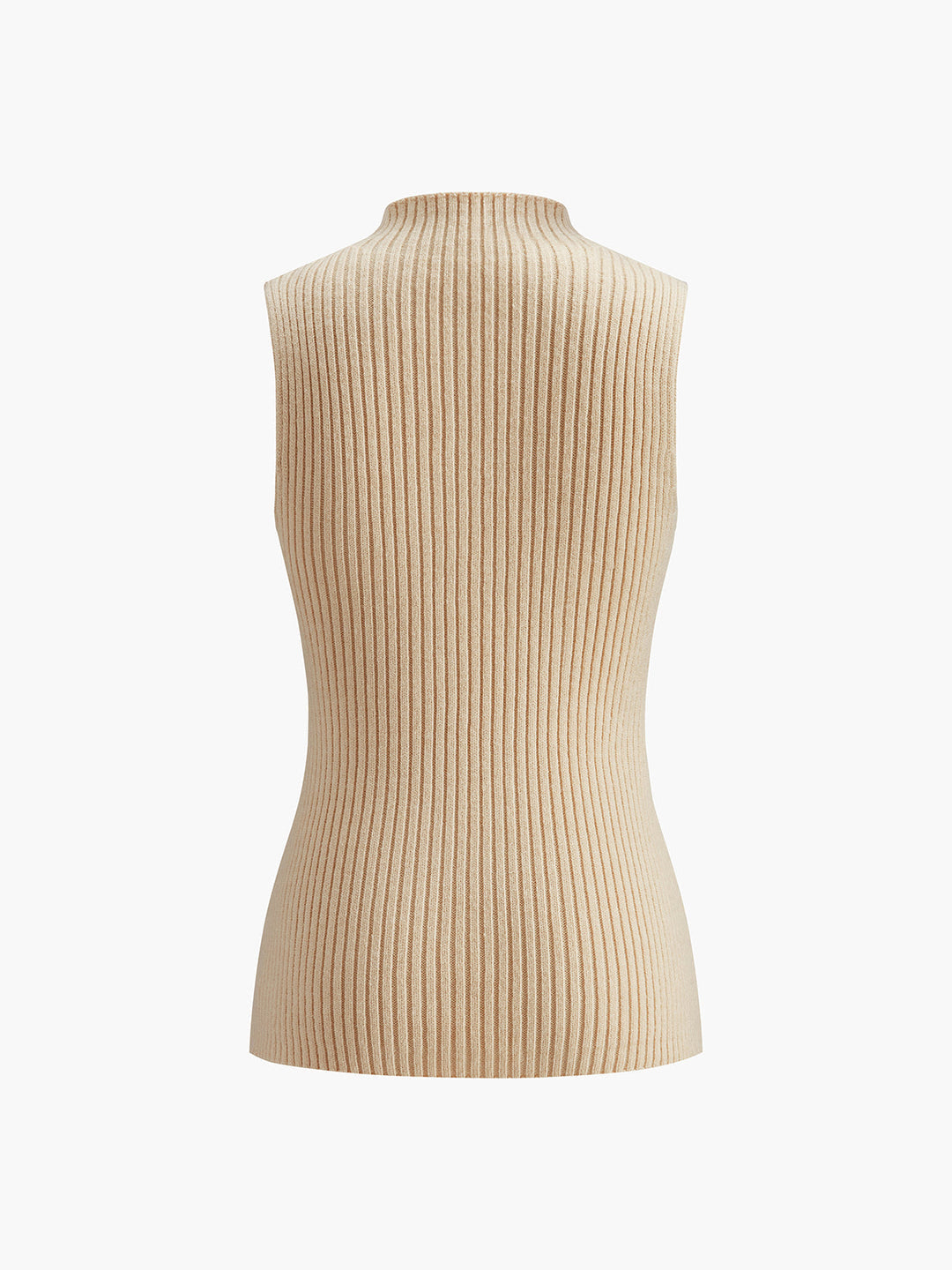 Classic women's ribbed sleeveless mock neck top, a versatile piece for any chic wardrobe.