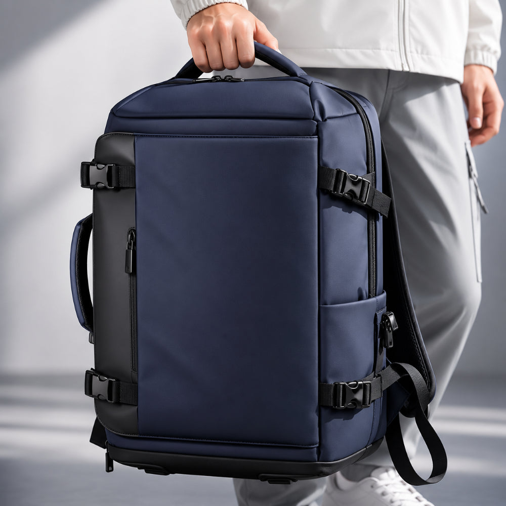 Tech-friendly commuter backpack, unisex, with external USB charging, dedicated laptop compartment & ample storage.