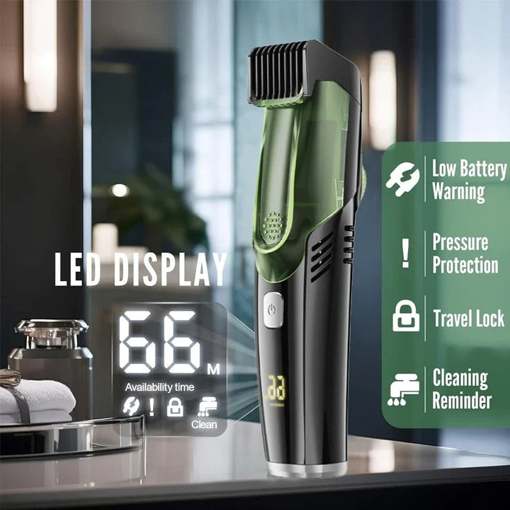 Precision beard trimmer for men: cordless design, rechargeable, ensuring a neat and tidy shave.