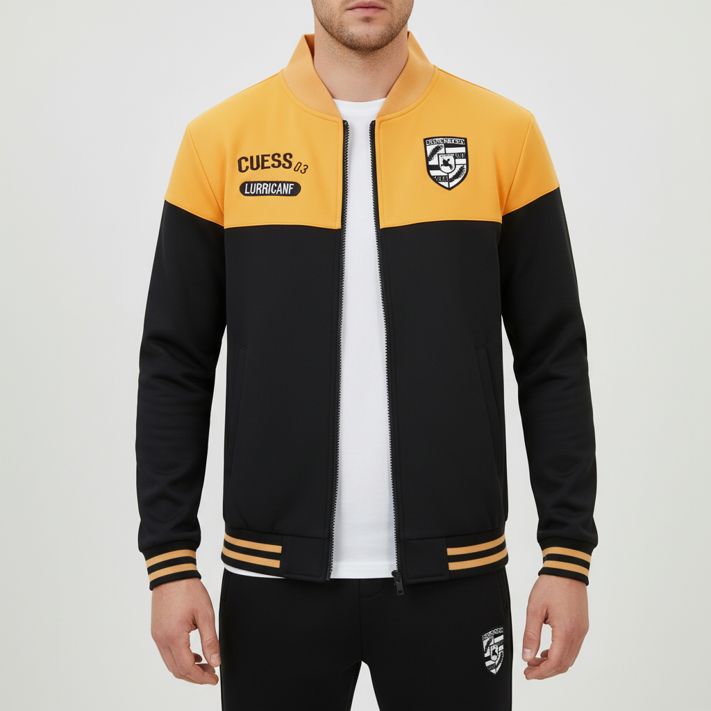 Trendy men's baseball style tracksuit, a versatile activewear & casual fashion set.
