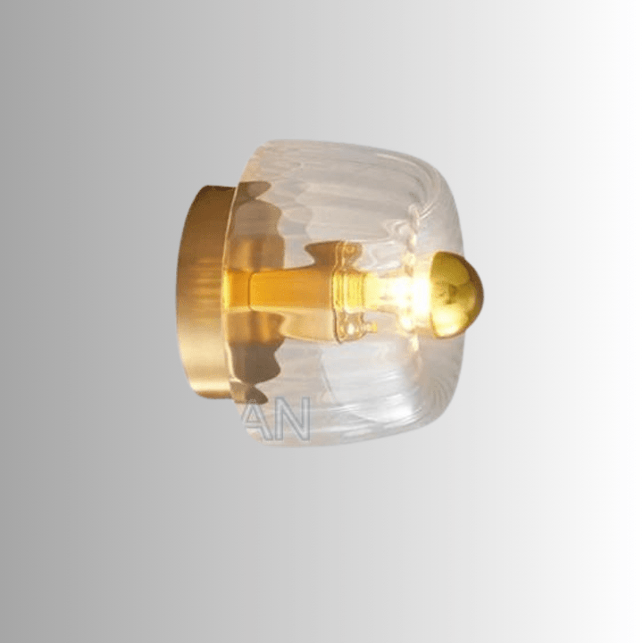 Contemporary Bauhaus LED wall sconce, sleek metal-glass fixture, bright accent light for modern home interiors.