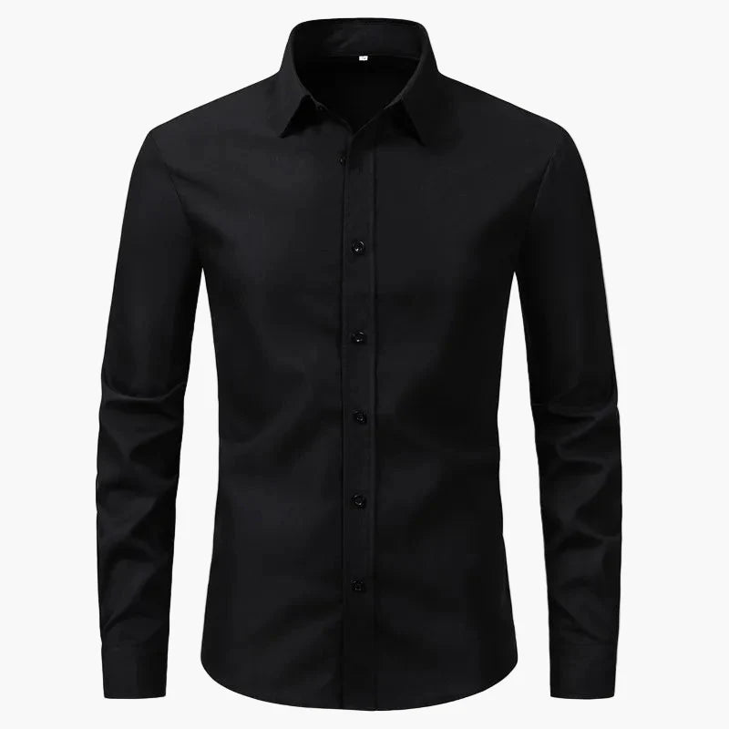 Classic men's button-up shirt with collar, ideal for formal events or a smart casual men's fashion statement.