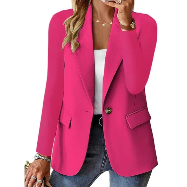 Versatile women's relaxed open-front blazer, perfect as a stylish layering jacket for day, office or evening.