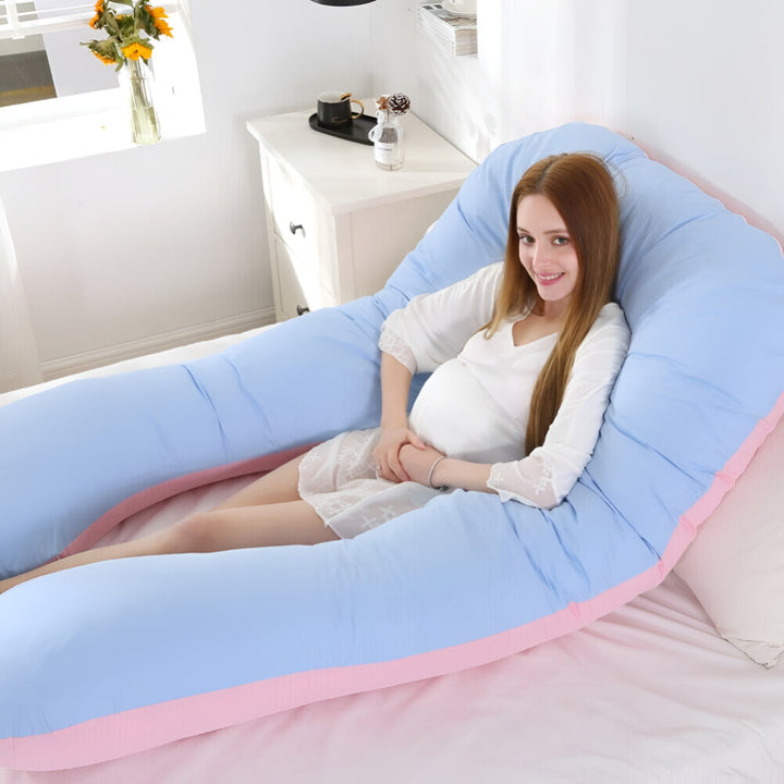 Maternity full body pillow for pregnant women, ensuring ultimate comfort and spinal alignment during sleep.