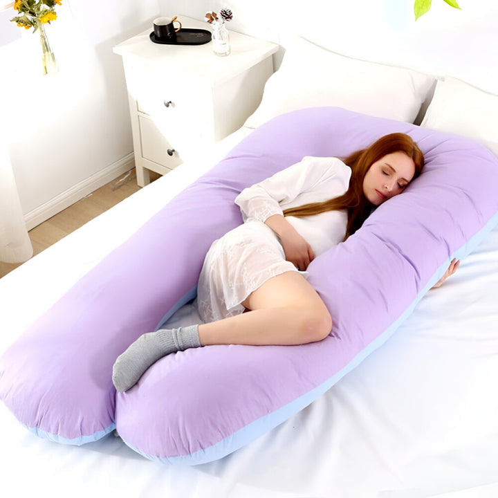 Comfortable full body support pillow for side sleepers, designed to alleviate pressure and improve sleep.
