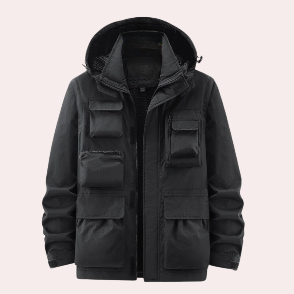Men's regular fit winter parka, warm & waterproof hooded coat for cold weather outerwear.
