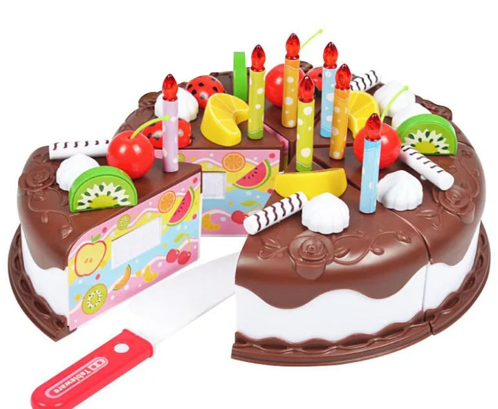 Colorful educational toy cake for toddlers, promoting counting skills & role play.