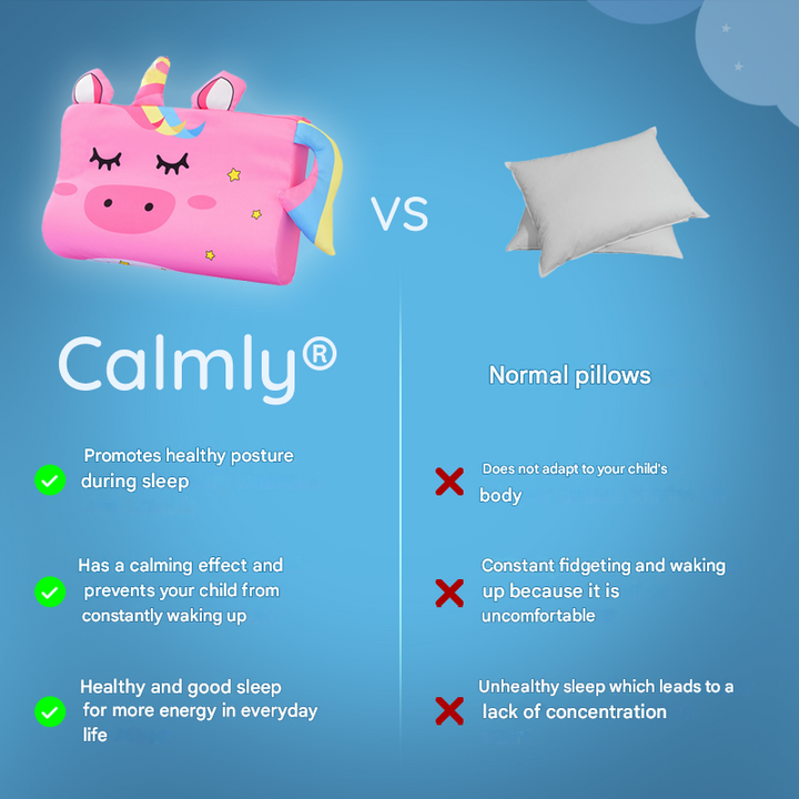 Children's ergonomic animal travel pillow, provides neck support in cars, planes, daycare.