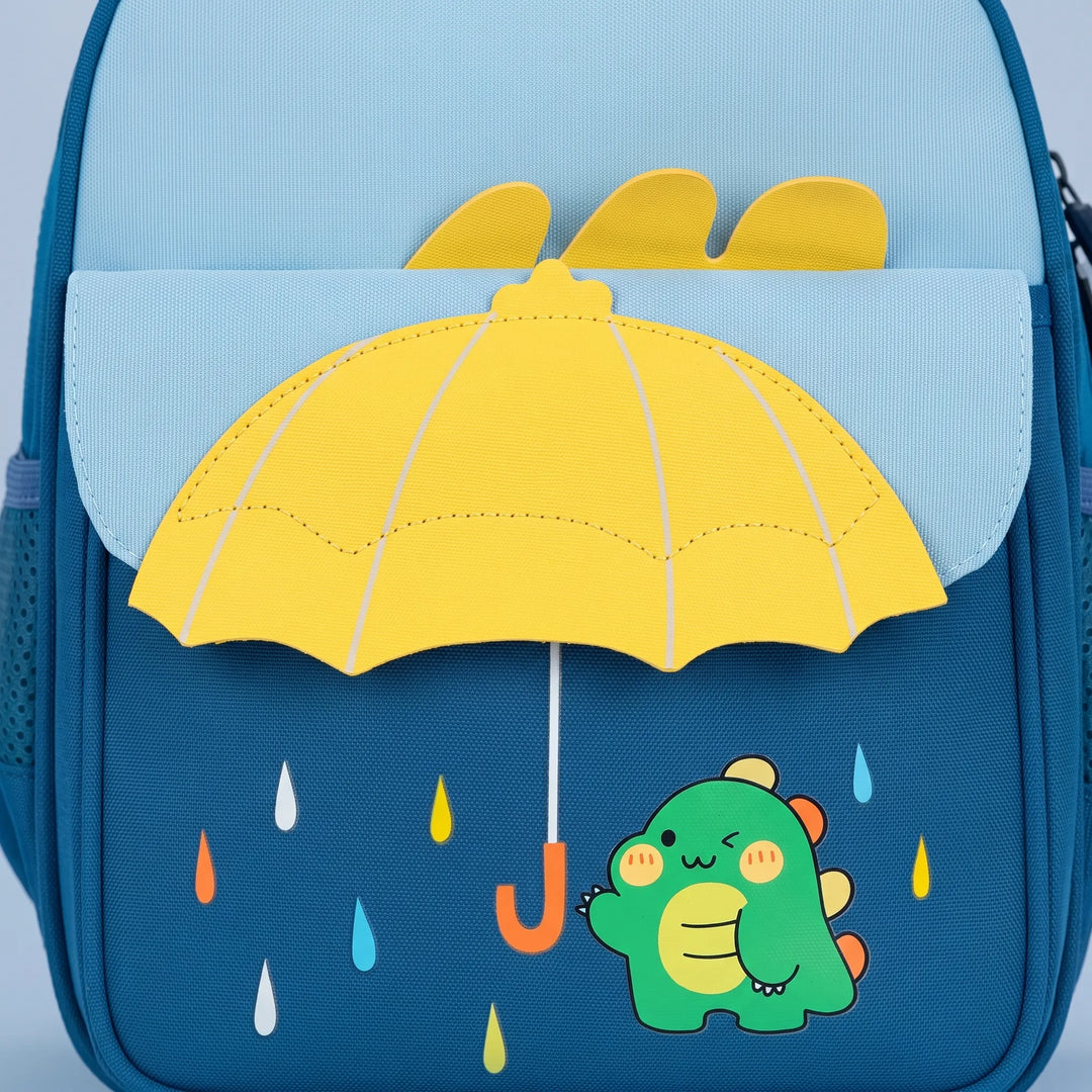Kids' fun cartoon print school backpack, lightweight design with comfy padded back for young students.