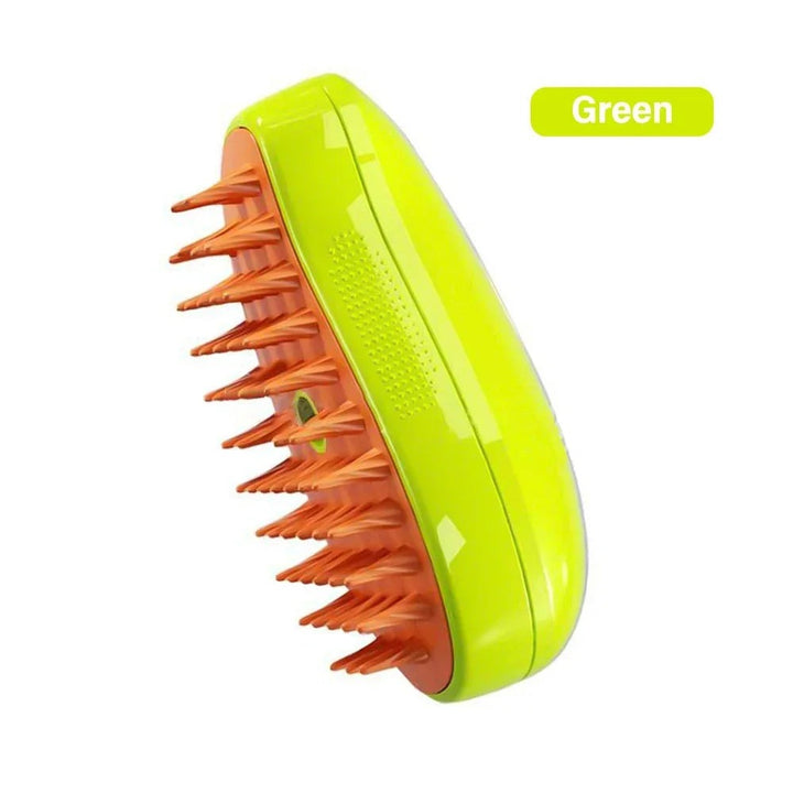 Gentle steam cat massager brush promoting pet health & circulation while grooming, making cats relaxed.