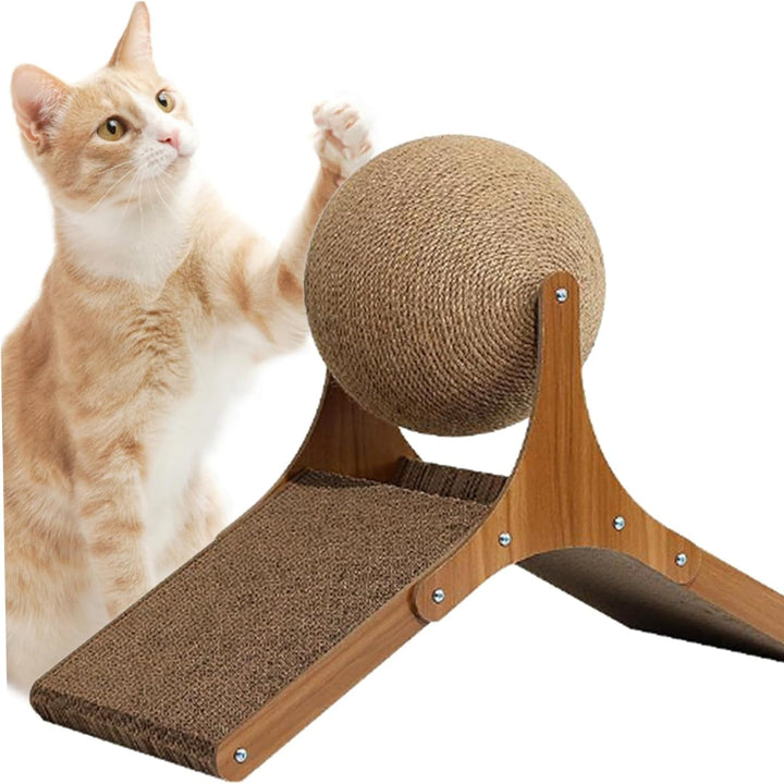 Sisal scratching ball & climbing toy for cats, a durable interactive pet supply for engaging play.