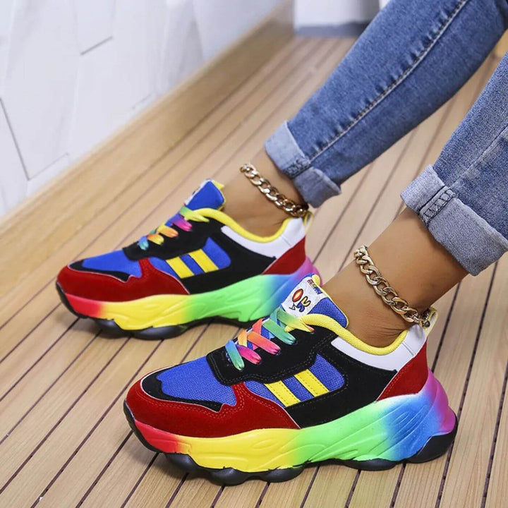 Women's chunky platform sneakers, stylish & comfortable, perfect for elevated urban fashion & everyday wear.