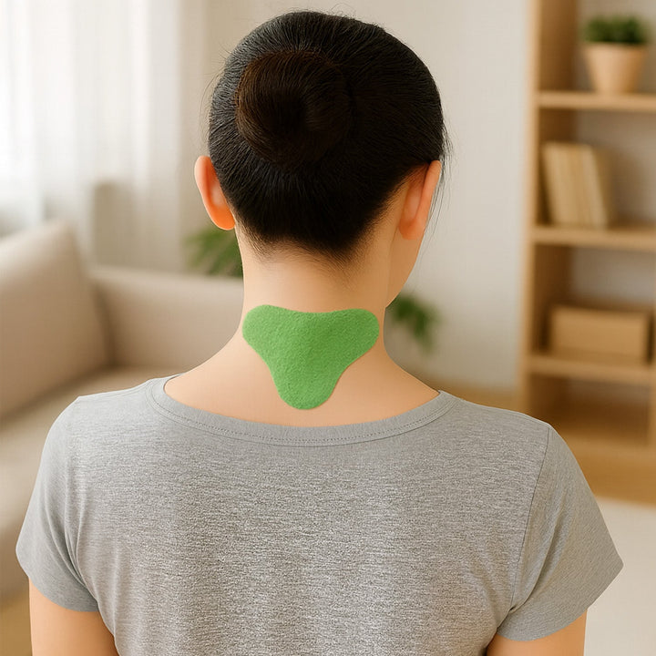 Natural herbal patch for neck and cervical spine pain. Relieves stiffness, muscle soreness, and discomfort.