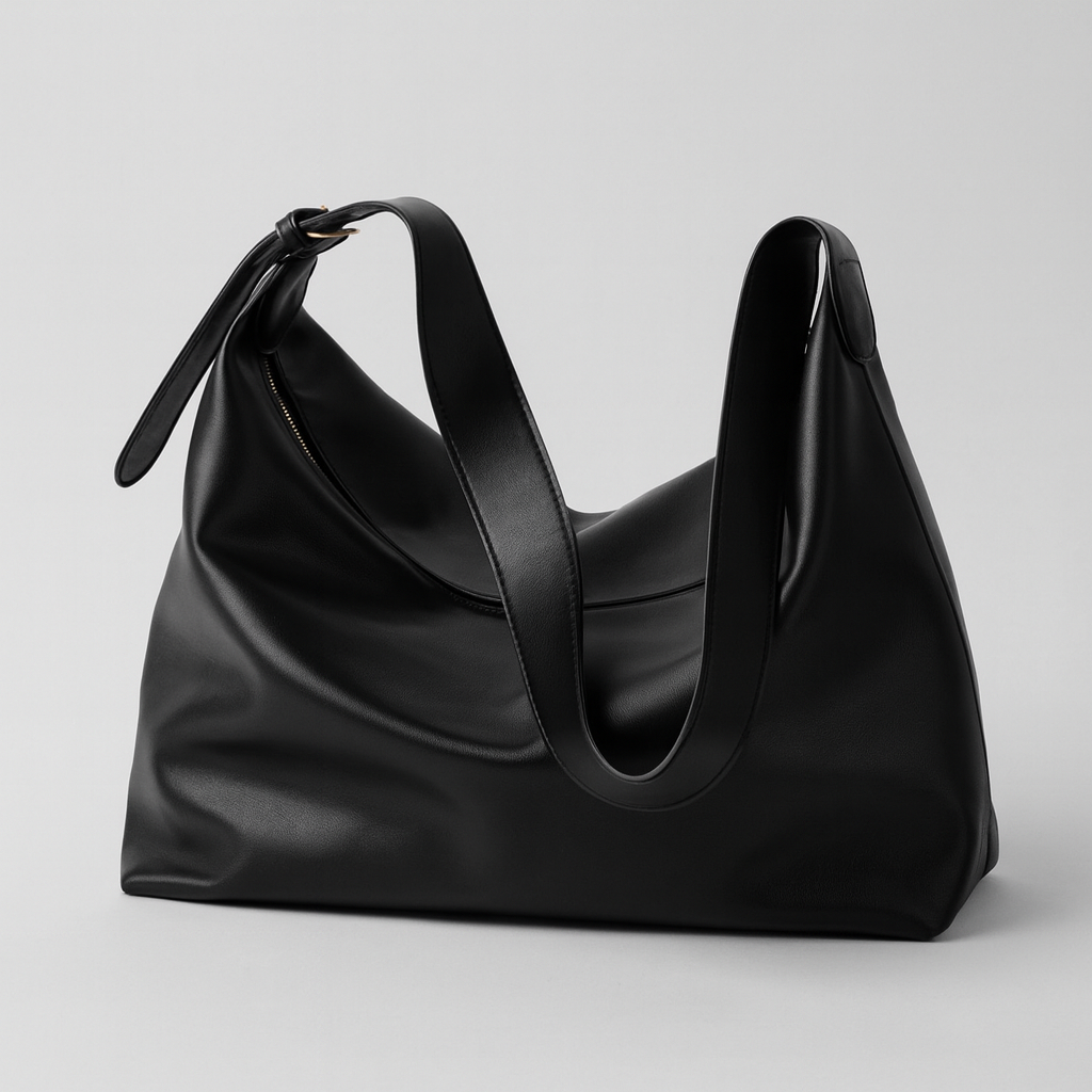 Elegant oversized faux leather tote bag for women, perfect as a stylish everyday shoulder bag.