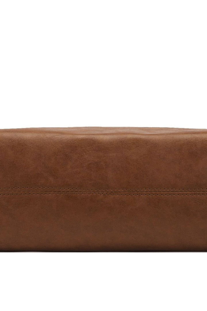 Rich chocolate PU leather women's tote bag. Spacious shoulder bag for everyday essentials, work, or travel. Adjustable.