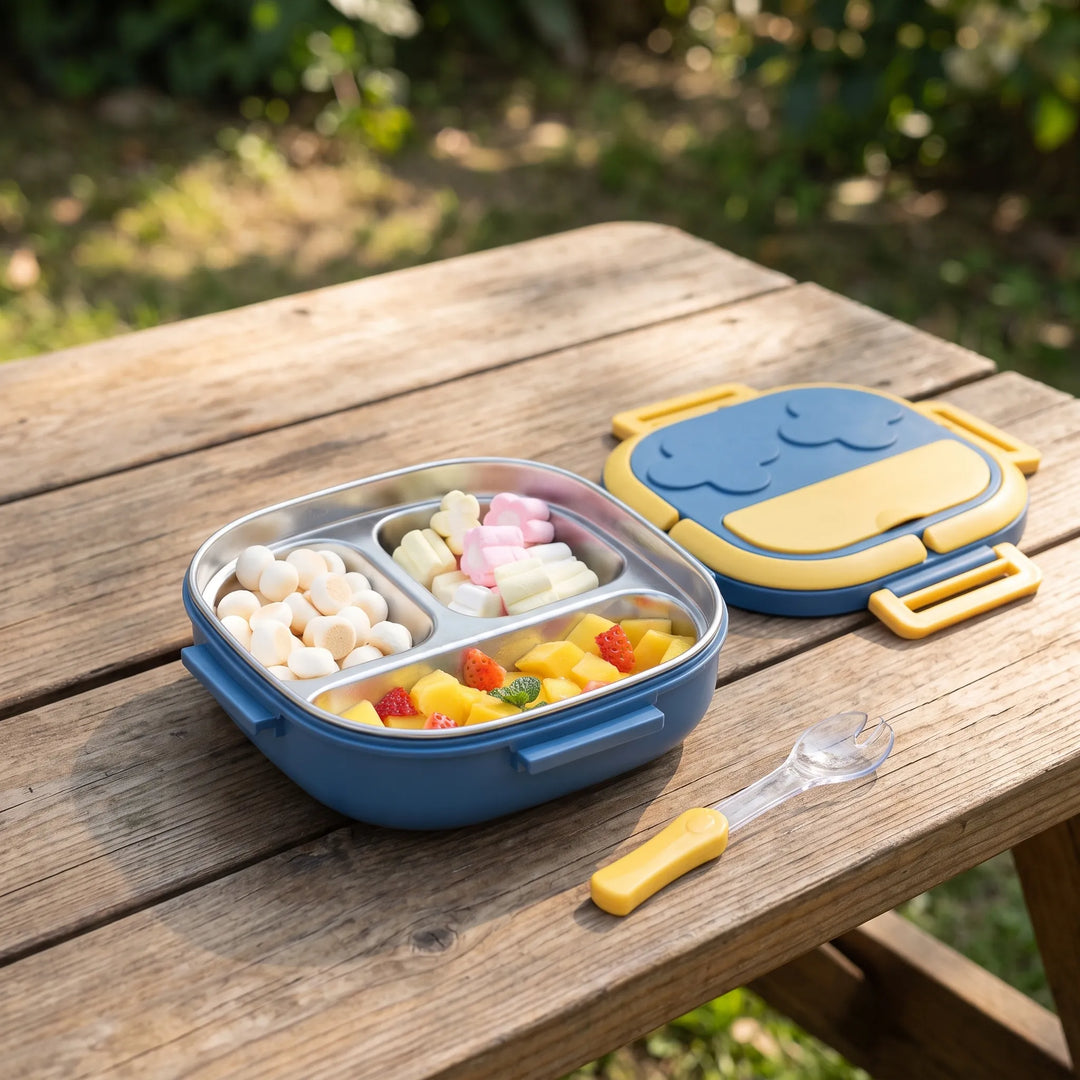 Kids Leakproof Bento Lunch Box with 2 or 3 Compartments for School Meals & Snacks.