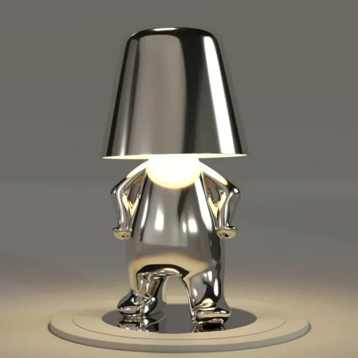Uniquely designed decorative LED figurine lamp, cordless and offering dimmable light for home.