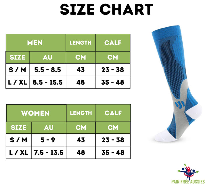 Athletic compression socks, unisex, offering leg support & circulation for all-day comfort.