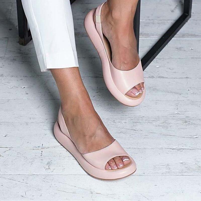 Women's comfortable open-toe sandals with plush cushion sole, perfect for summer casual wear.