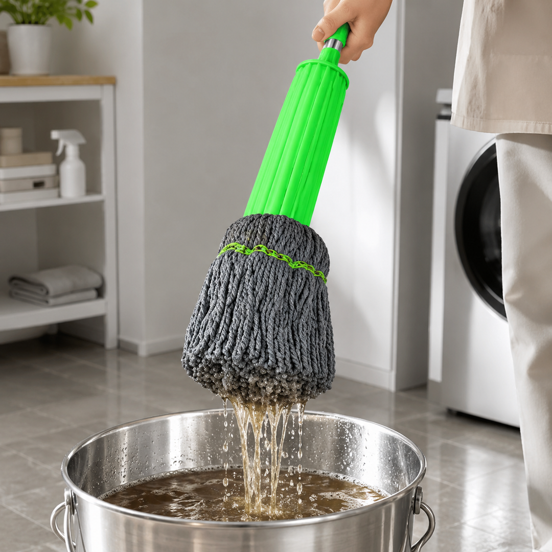 Innovative quick dry mop for effective home cleaning. Dehydrated mop head ensures fast, streak-free floor care.