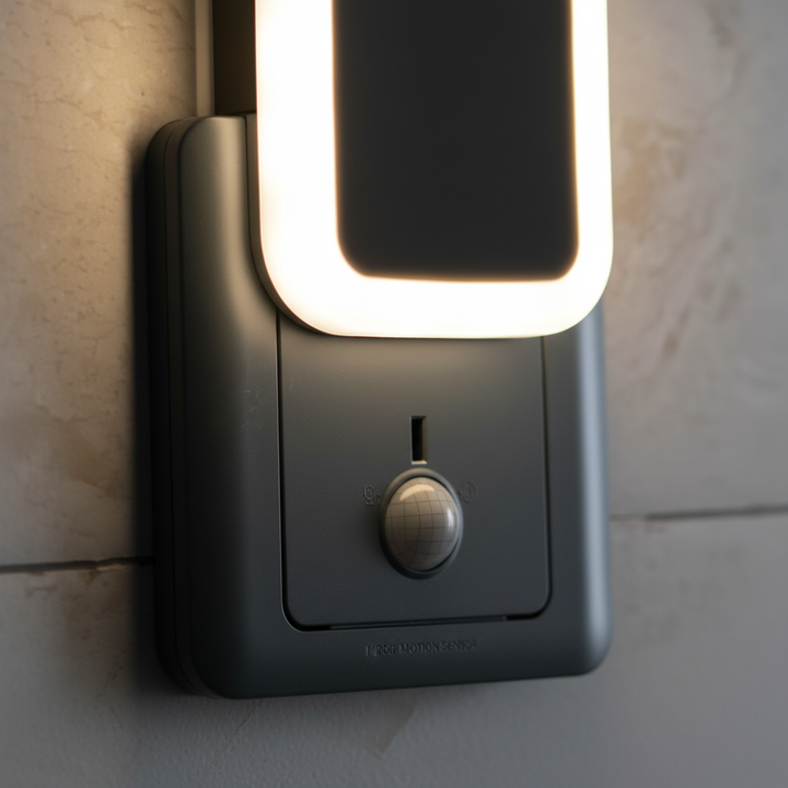 Energy-efficient motion sensor light switch. Automatically controls indoor lights, perfect for smart home security.