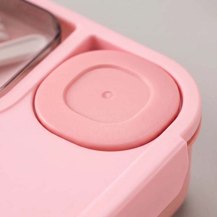 Divided silicone meal prep bento box with secure lid & integrated utensils for fresh, organized meals.