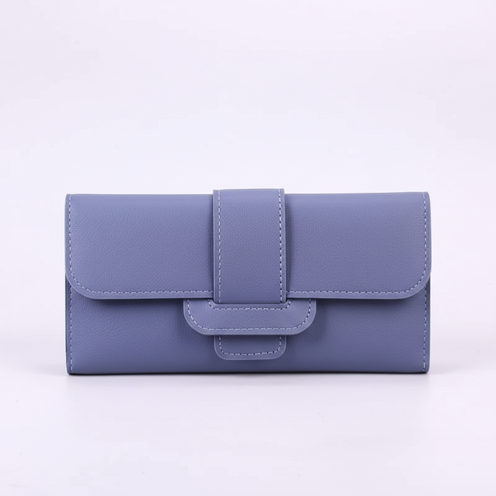 Stylish unisex long wallet, a functional & sleek PU leather card holder, presented as an elegant gift accessory.