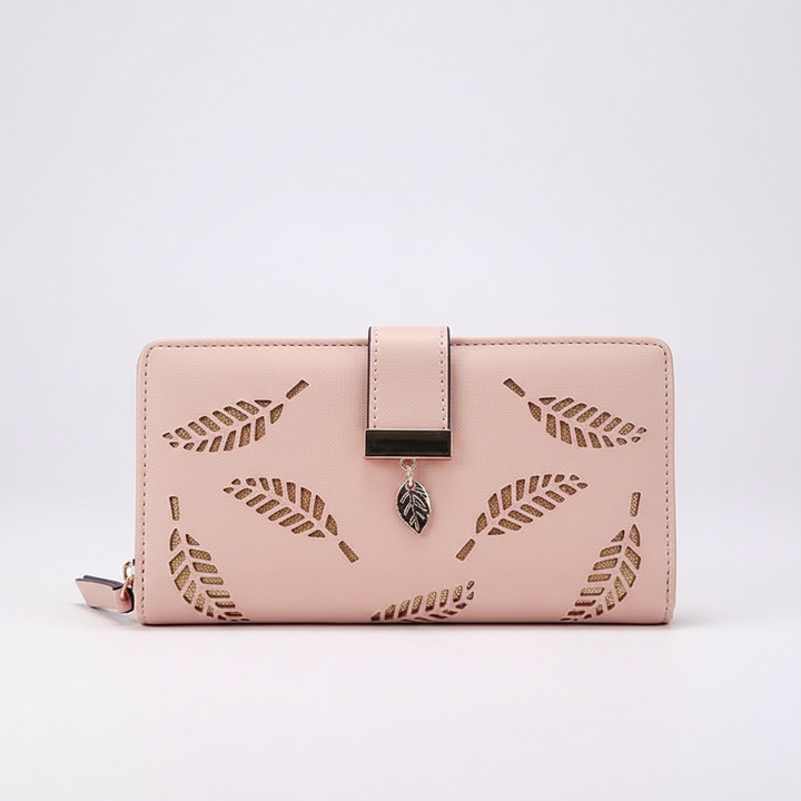 Open short PU leather wallet showcasing practical card slots & a secure coin pocket.