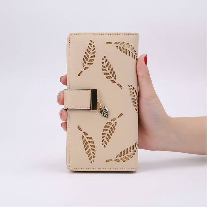 Compact women's short PU leather wallet, stylish card & coin organizer, perfect fashion accessory.