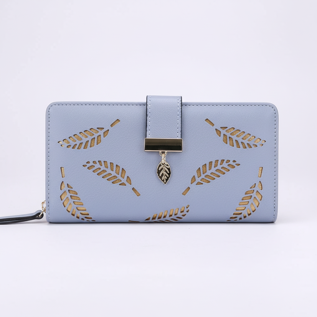 Chic women's long PU leather wallet, an elegant fashion accessory to complete any look.