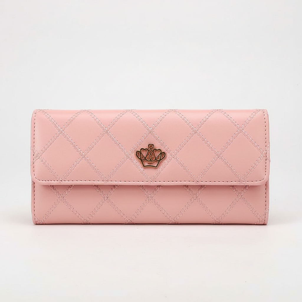 Classic women's elegant tri-fold wallet, crafted from leather with superb card organization.