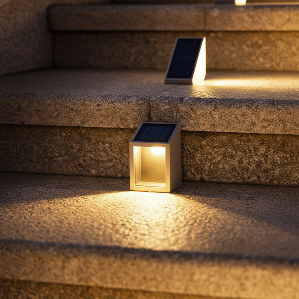 Energy-efficient solar LED lights for garden steps & outdoor paths. Wireless, easy mount, and durable.