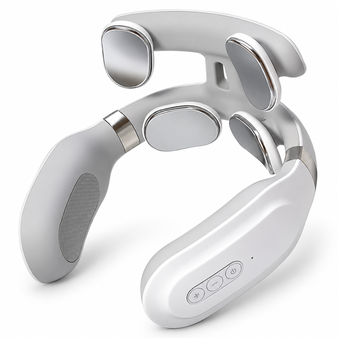 Ergonomic portable electric neck and shoulder massager, ideal for pain relief & wellness, stress reduction.