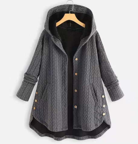 Chic women's elegant outerwear, a versatile classic coat with long sleeves & button front, ideal for autumn/winter.