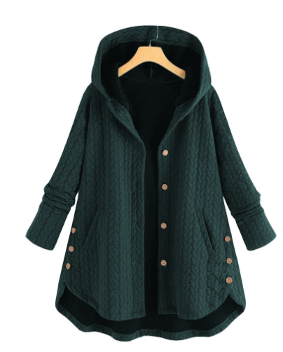 Tailored women's chic classic coat in warm fabric, featuring a stylish button-front design for elegant everyday wear.