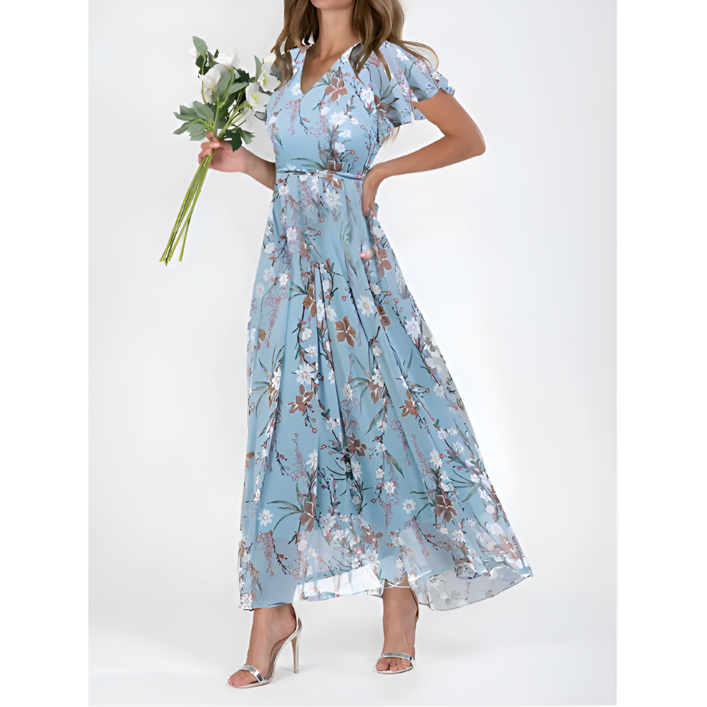 Chic women's midi dress, perfect for sophisticated occasions, office wear, and elegant summer evenings.