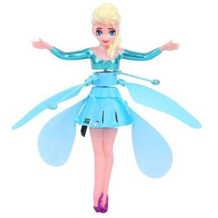 Colorful flying fairy doll, a rechargeable magic toy providing hours of kids' fun.