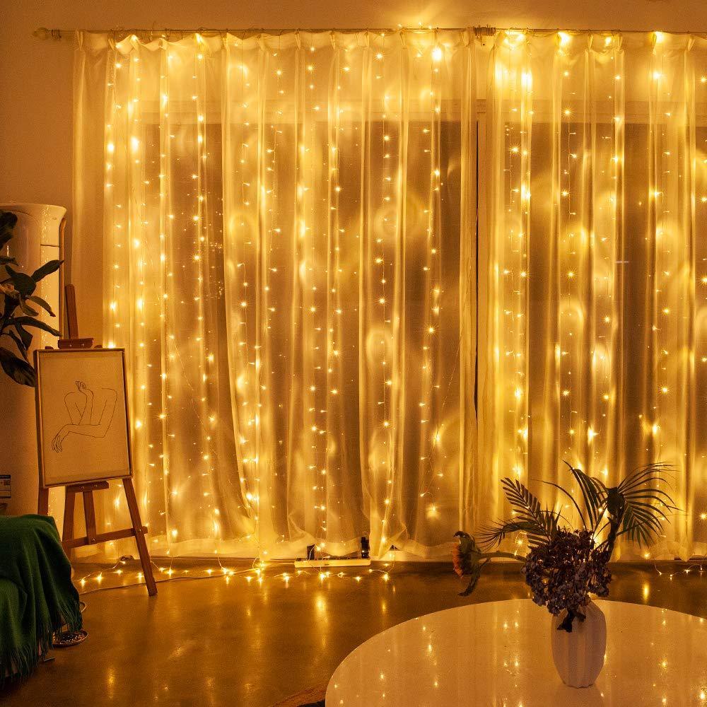 USB-powered warm LED decorative curtain lights, bringing enchanting light to your home.