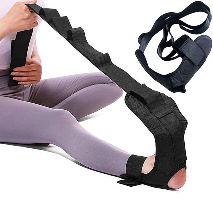 Adjustable stretching belt, ideal for hamstring stretches, calf stretches, and plantar fasciitis relief.