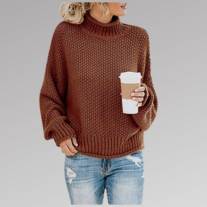 Effortlessly chic women's classic knitted sweater, perfect for cozy fall and winter fashion outfits.