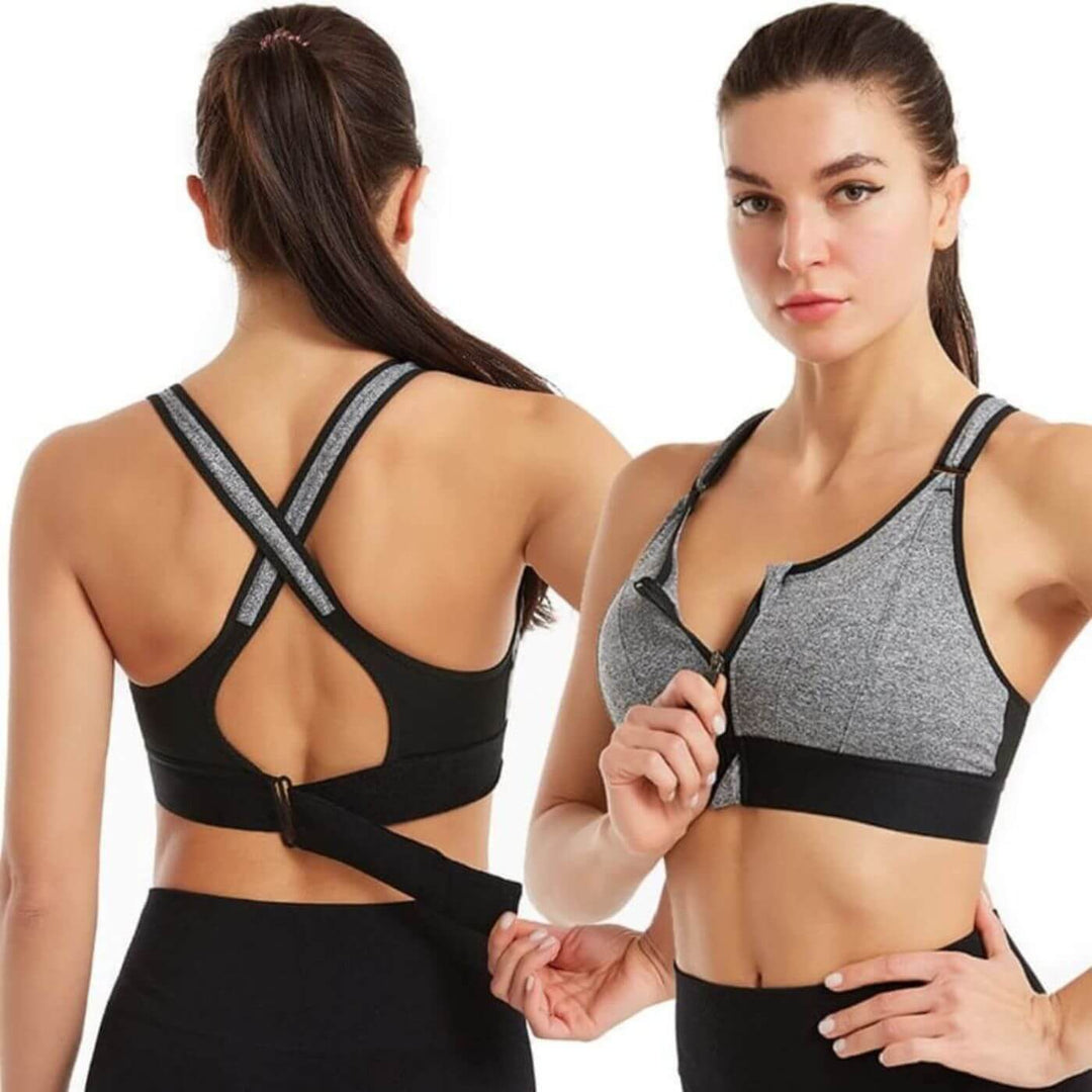 High-support women's sports bra, perfect for running, gym workouts & activewear. Offers ultimate support.